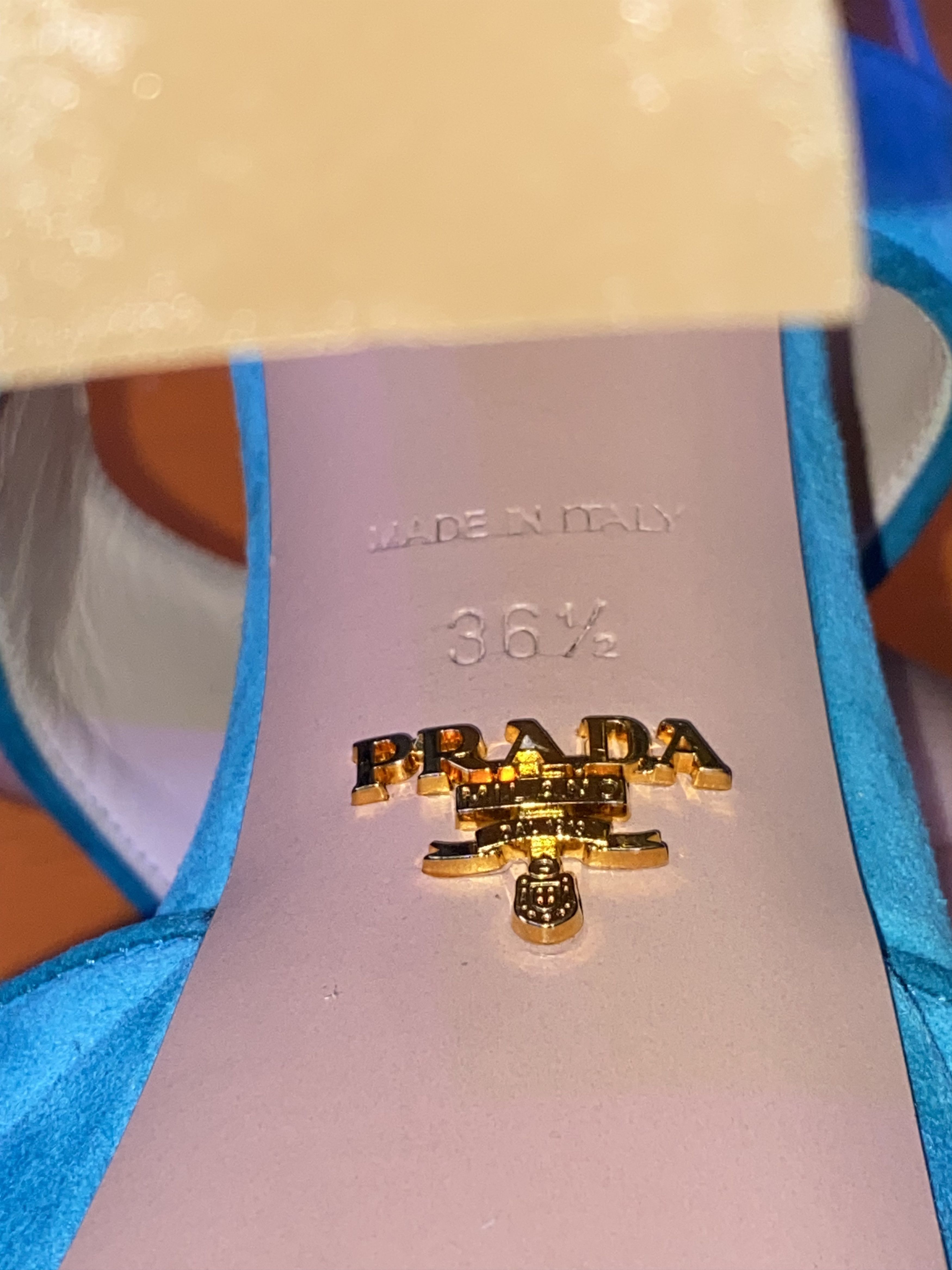 Prada Suede Turquoise Prada Heels Size US 6.5 / IT 36.5 - 7 Thumbnail