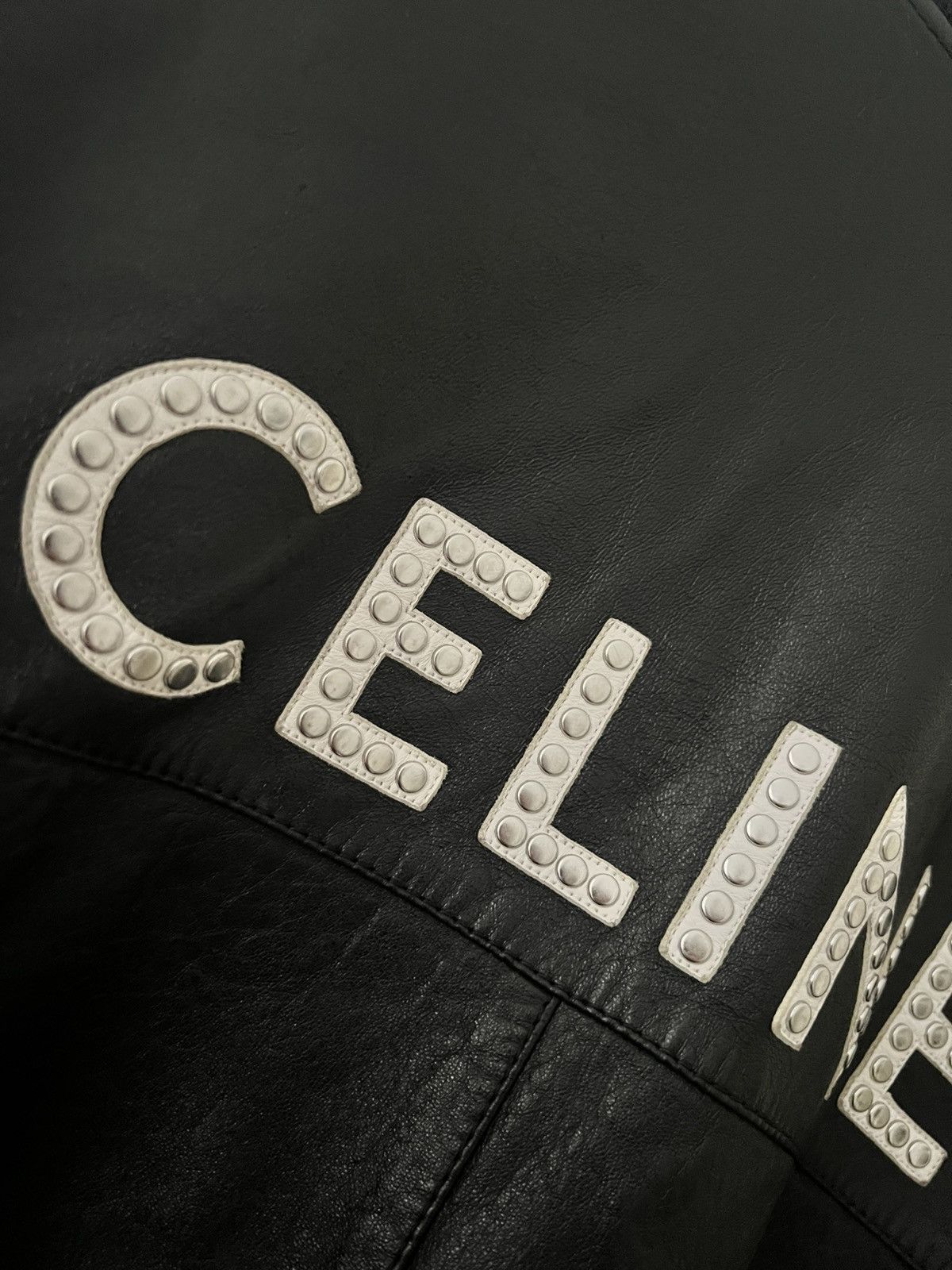 Celine CELINE x Hedi Slimane Leather Logo Bomber Jacket Size US M / EU 48-50 / 2 - 3 Thumbnail