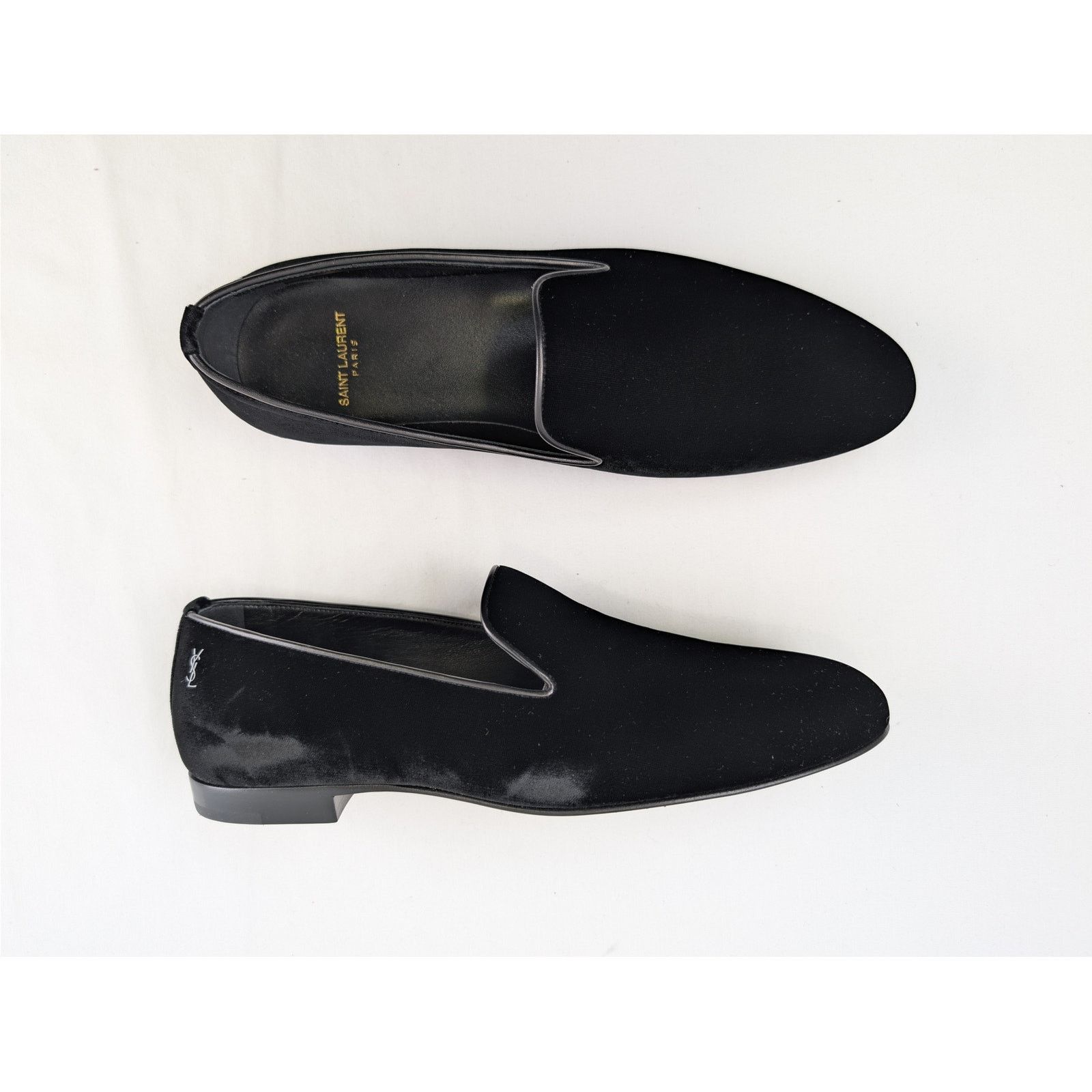 Saint Laurent Paris o1rshd1 velvet slip-on loafers shoe in Black Size US 8 / EU 41 - 1 Thumbnail