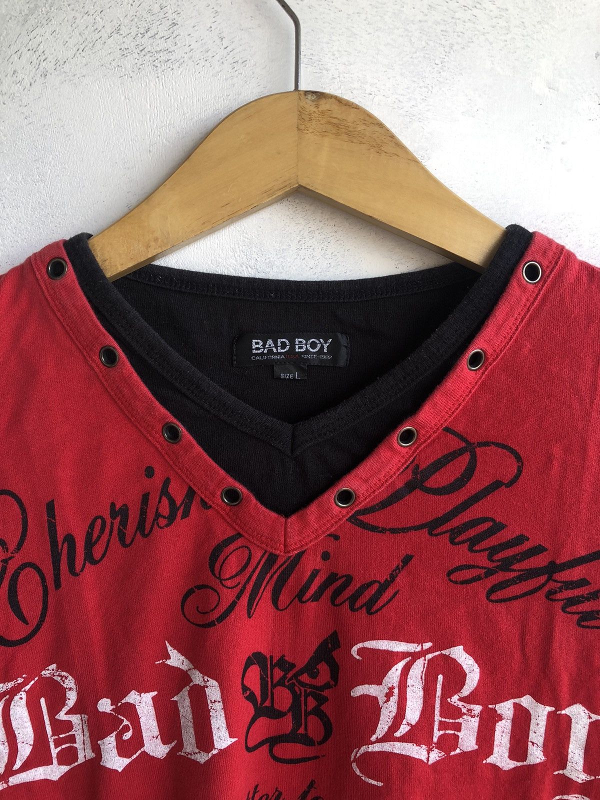 Hysteric Glamour POEM STUDDED DOUBLE LAYER BAD BOY LONGSLEEVE ROCK PUNK STYLE Size US L / EU 52-54 / 3 - 6 Thumbnail