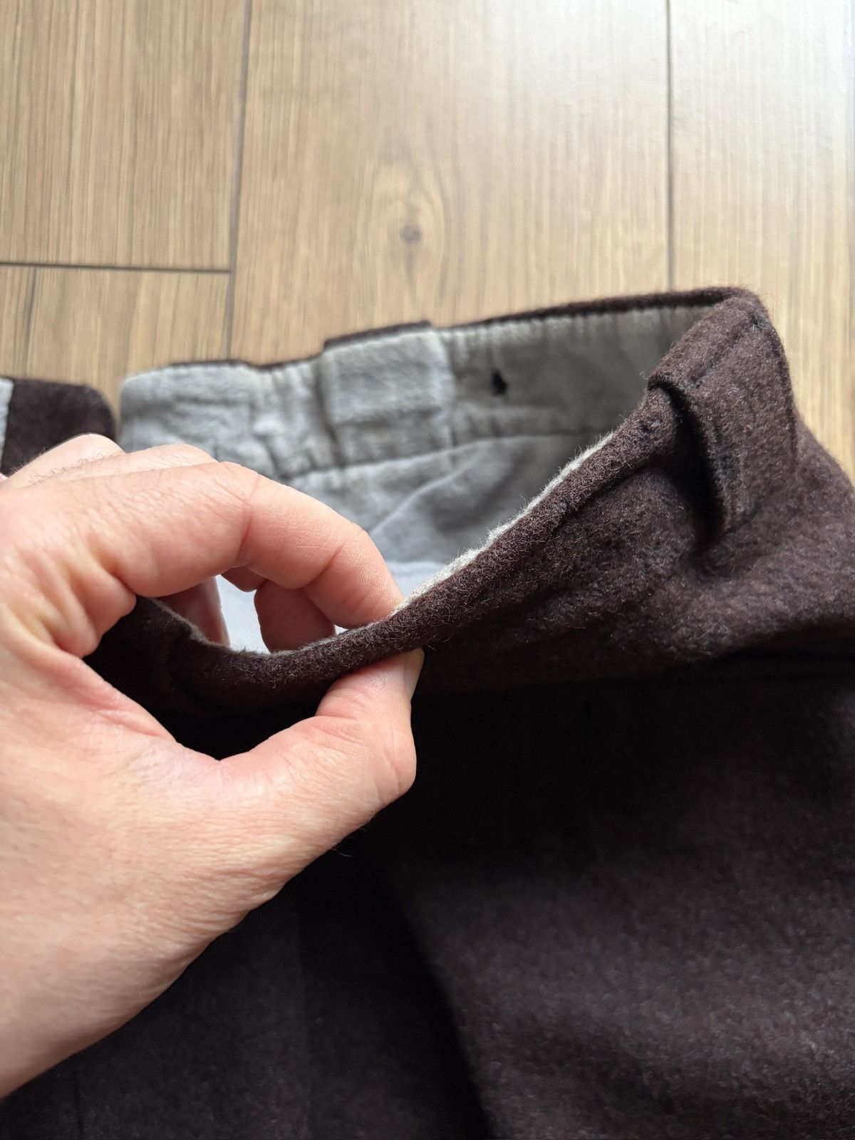 Vintage 40-50's Heavy Brown Wool Cotton Lined European Work Pants Size US 36 / EU 52 - 18 Thumbnail