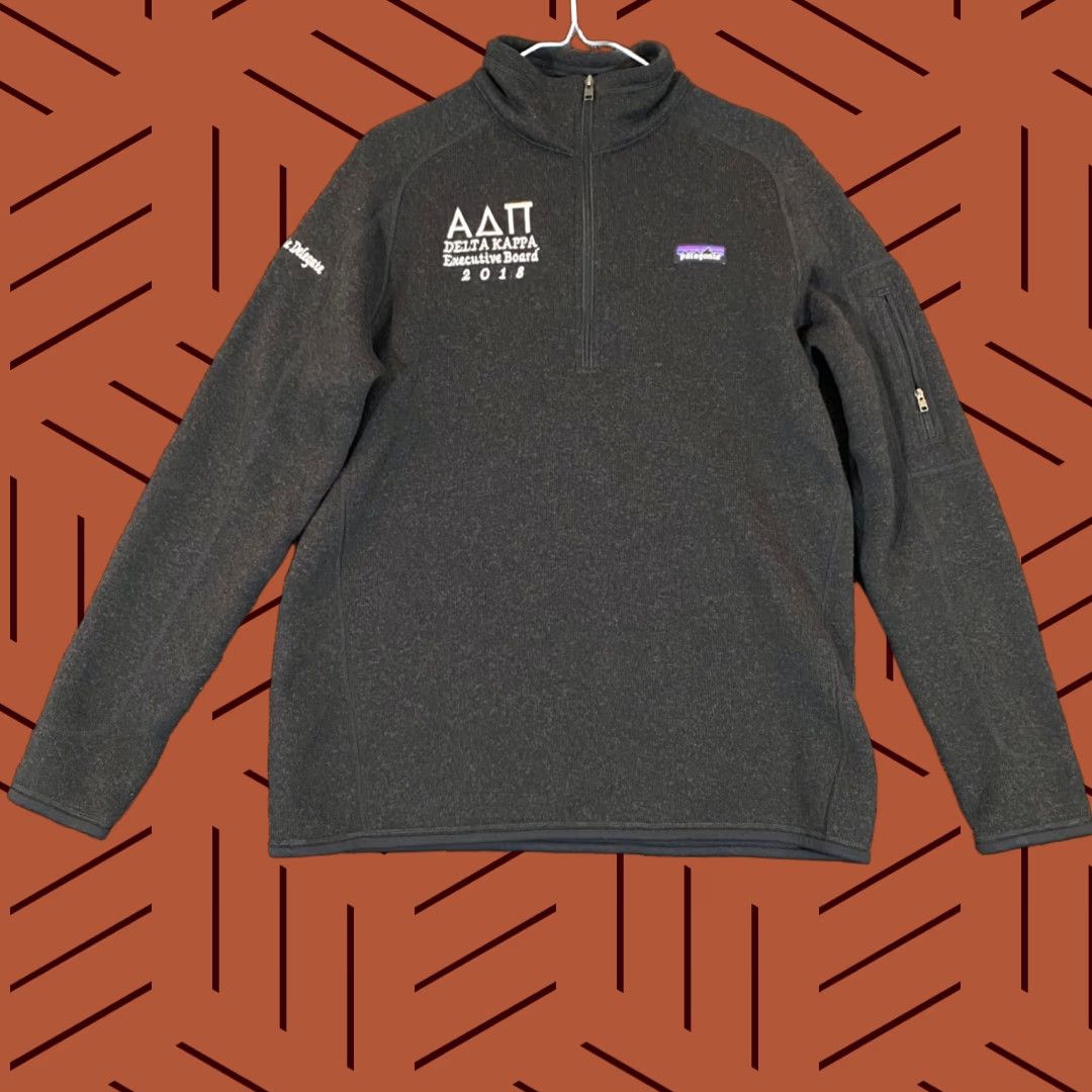 Patagonia PATAGONIA Better Sweater Womens XL Black 1/4 Zip Pullover Hiking Sorority Logo Jacket Size XL / US 12-14 / IT 48-50 - 1 Thumbnail