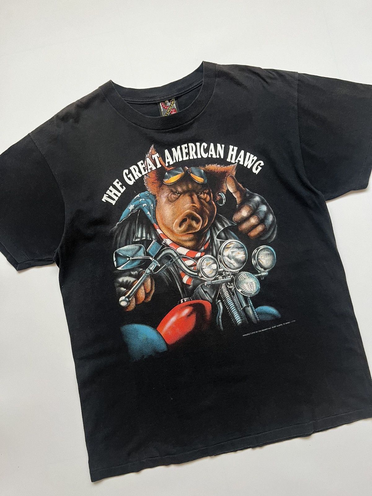 Harley Davidson 1990s 3D Emblem "The Great American Hawg" Size US L / EU 52-54 / 3 - 6 Thumbnail