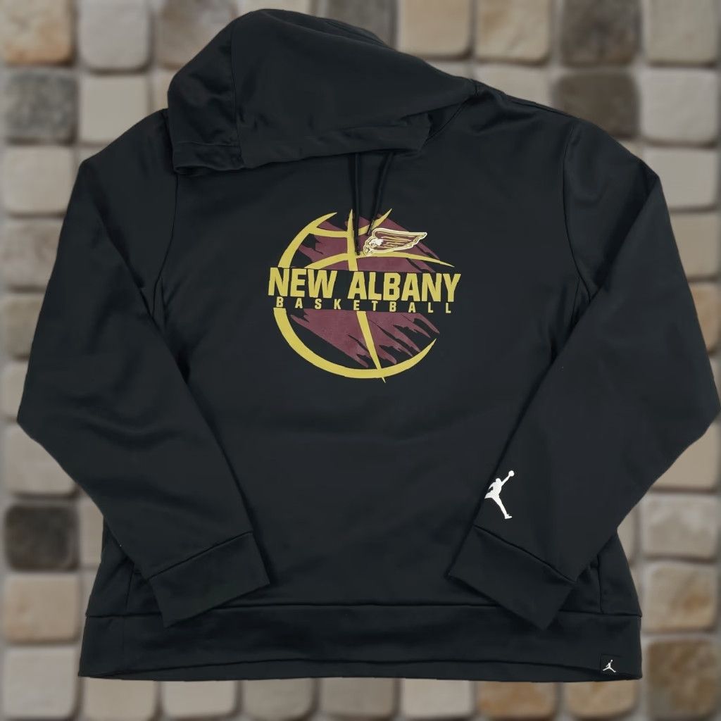 Jordan Brand Jordan Hoodie Mens Extra Large Black Pullover Fleece Lined New Albany Basketball Size US XL / EU 56 / 4 - 1 Thumbnail