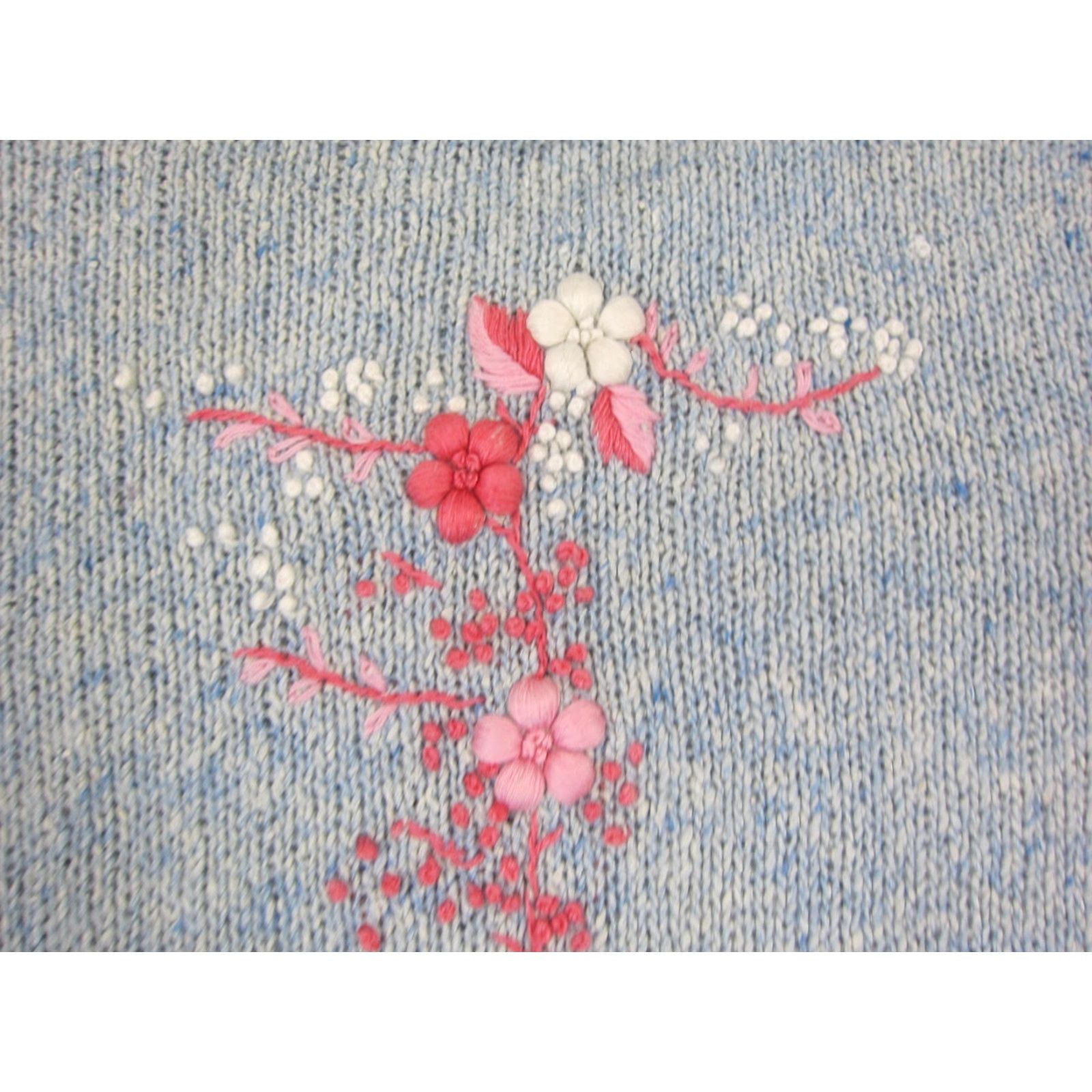 Vintage VINTAGE Fantastic Sweater Womens Small S Blue Silk Angora Floral Embroidered 90s Size S / US 4 / IT 40 - 5 Thumbnail
