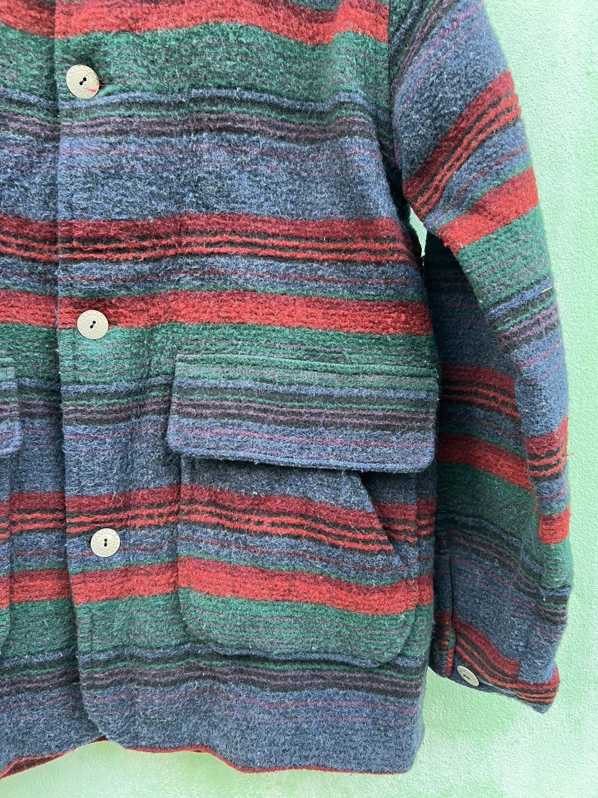 Woolrich Woolen Mills Vtg Woolrich Made in USA Multi Stripe Wool Blanket Jacket Size US L / EU 52-54 / 3 - 9 Thumbnail