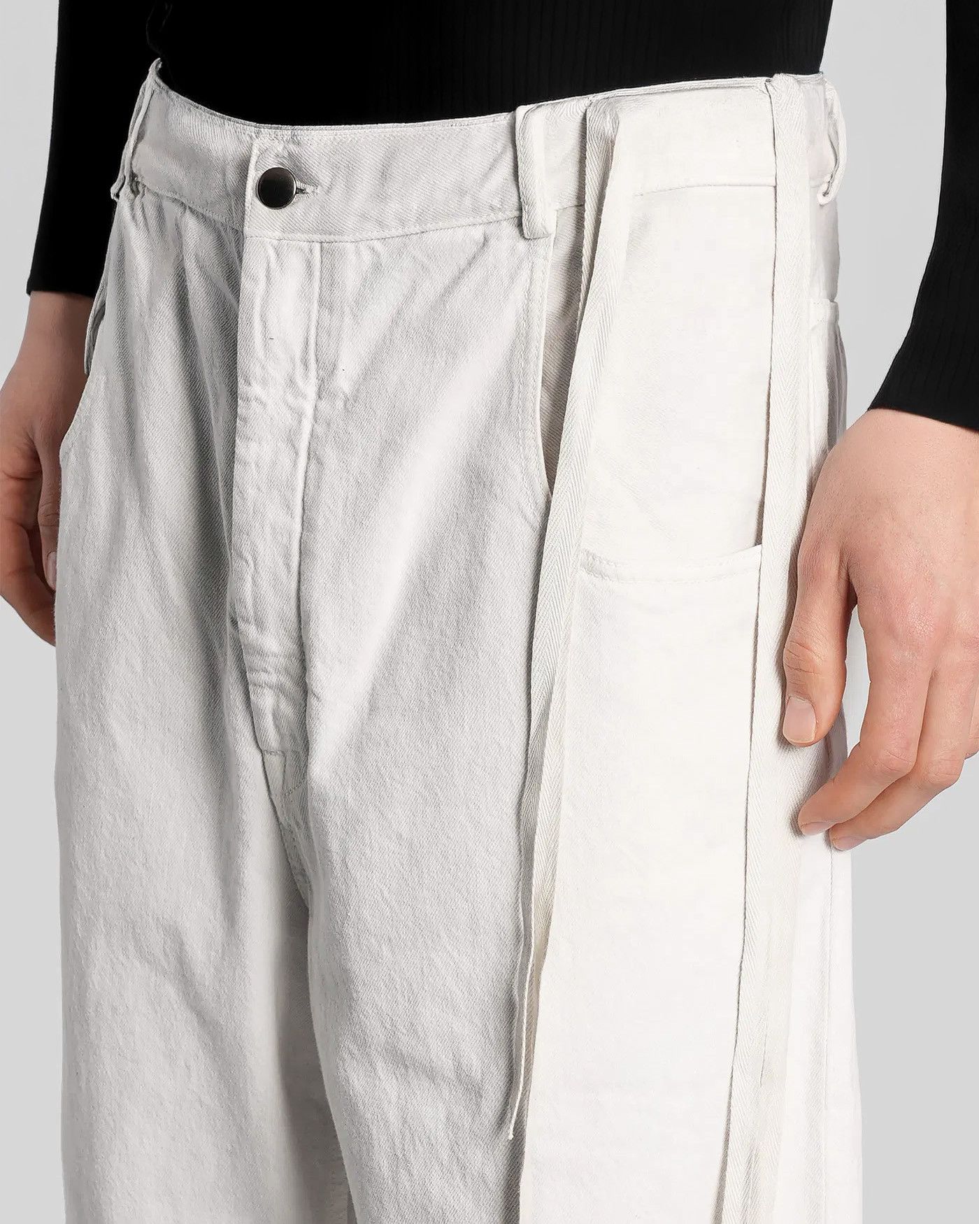 Ann Demeulemeester High Comfort Strap Trousers Denim Ivory Size US 34 / EU 50 - 4 Thumbnail