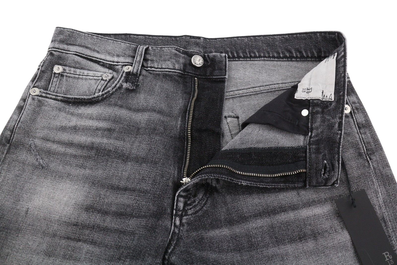 R13 BOYFRIEND 29 Vintage Grey Distress 88269 Size 29" - 5 Thumbnail