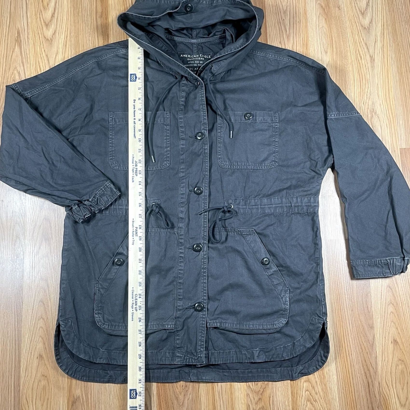 American Eagle Outfitters VINTAGE American Eagle Outfitters Hooded Front Button Coat Jacket Womens Sz S Small Gray Size S / US 4 / IT 40 - 3 Thumbnail