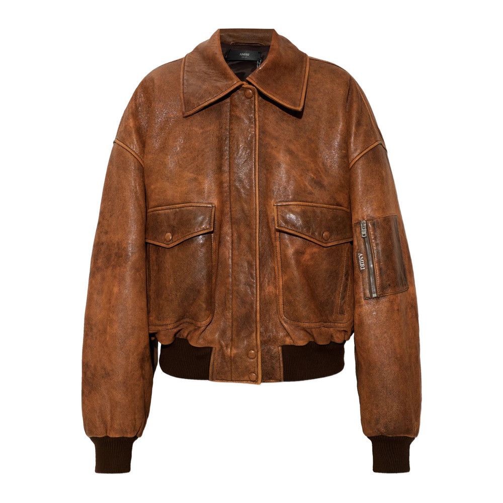 Amiri Amiri BROWN Jackets - Leather Jackets Size S / US 4 / IT 40 - 1 Thumbnail