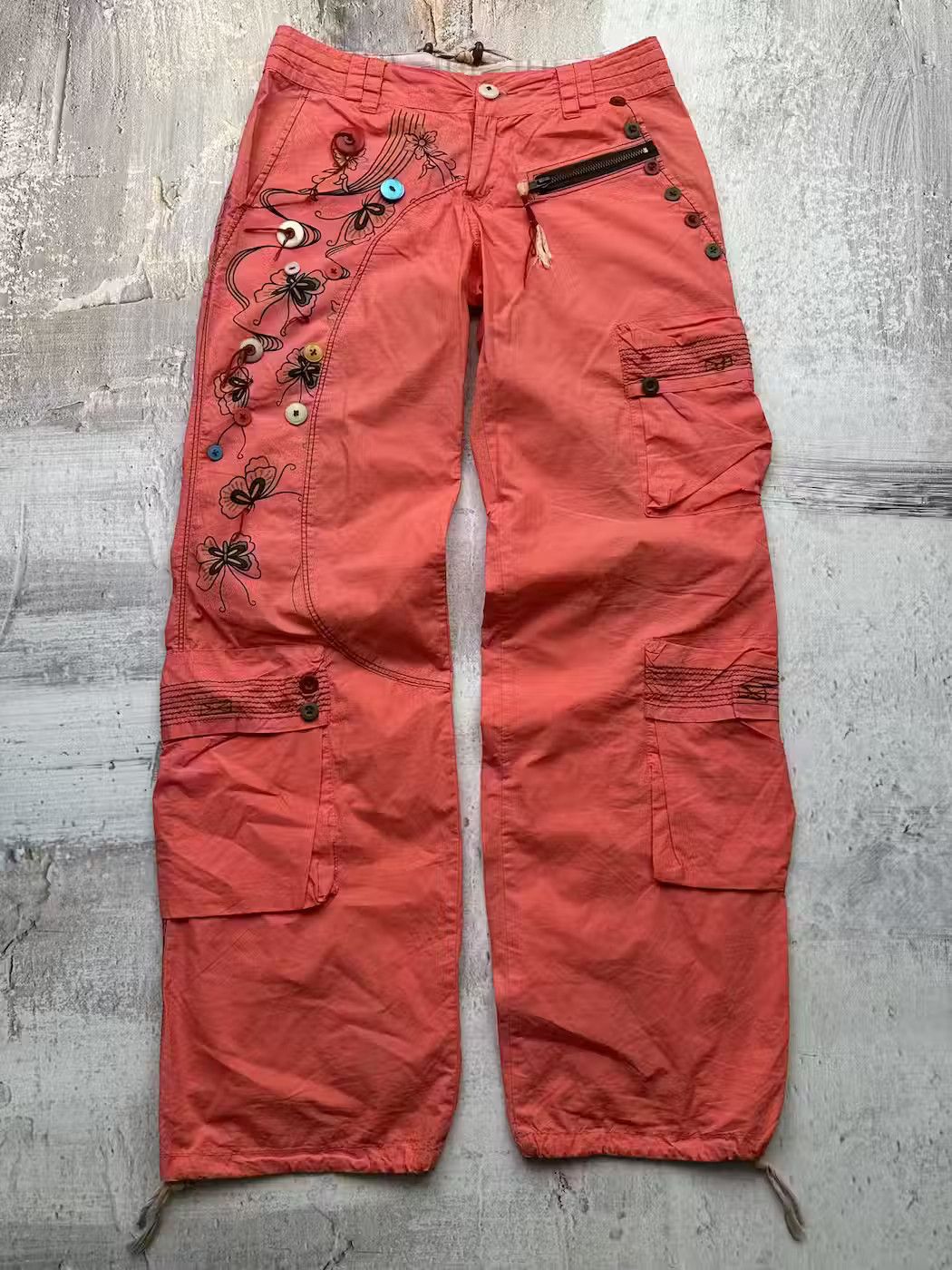 image of Avant Garde Vintage Amazing Cargo Pants in Orange, Women's (Size 28)