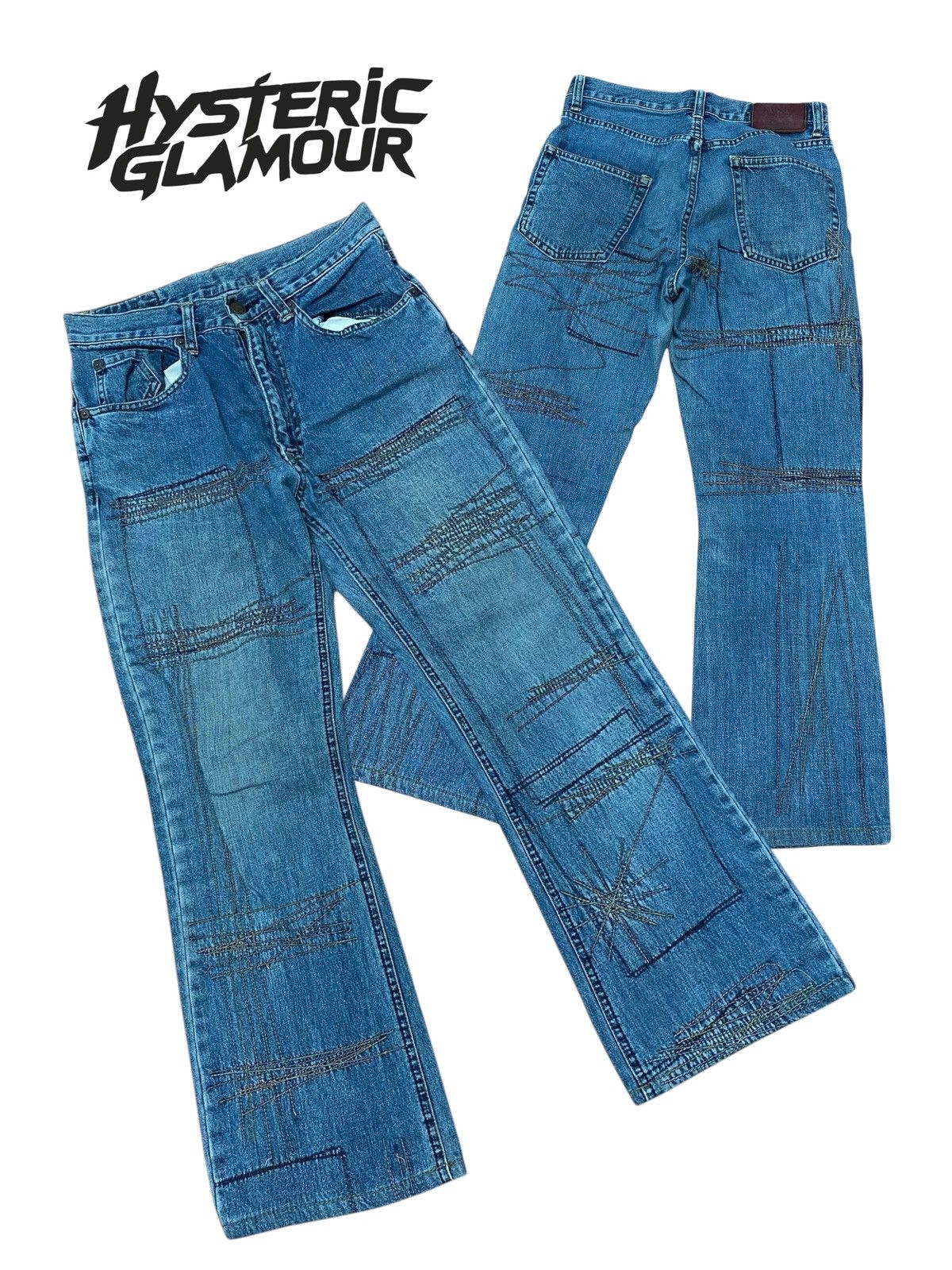 Hysteric Glamour 🔥SEND OFFER🔥Hysteric glamour zigzag flared denim very rare Size US 28 / EU 44 - 1 Thumbnail