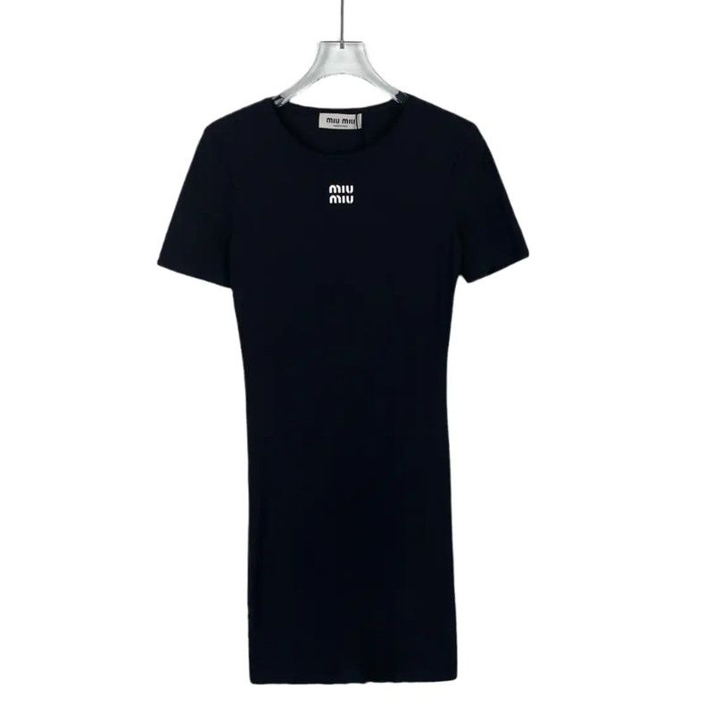 Miu Miu Miu Miu Black Short Sleeve Dress XS 0089 Size XS / US 0-2 / IT 36-38 - 1 Thumbnail