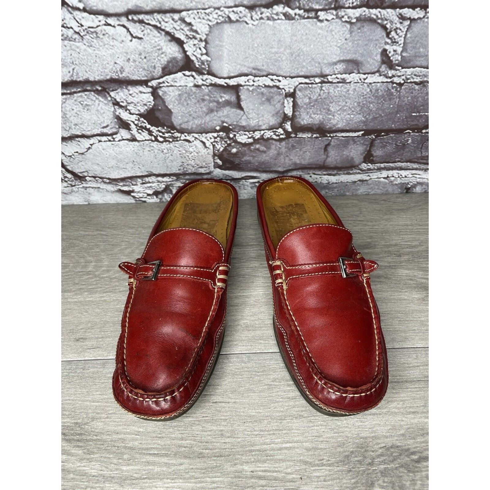 Cole Haan Cole Haan Country Red Leather Strap Mules Shoes Women Sz 6.5 Size US 6.5 / IT 36.5 - 10 Thumbnail