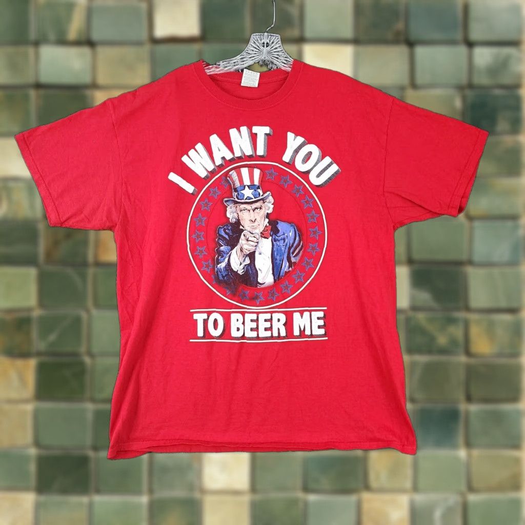 Fruit Of The Loom Fruit Of The Loom Mens Red I Want You To Beer Me Short Sleeve Tee XL Beer Mens Short Sleeve T-Shirt Red XL Size US 36 / EU 52 - 1 Thumbnail