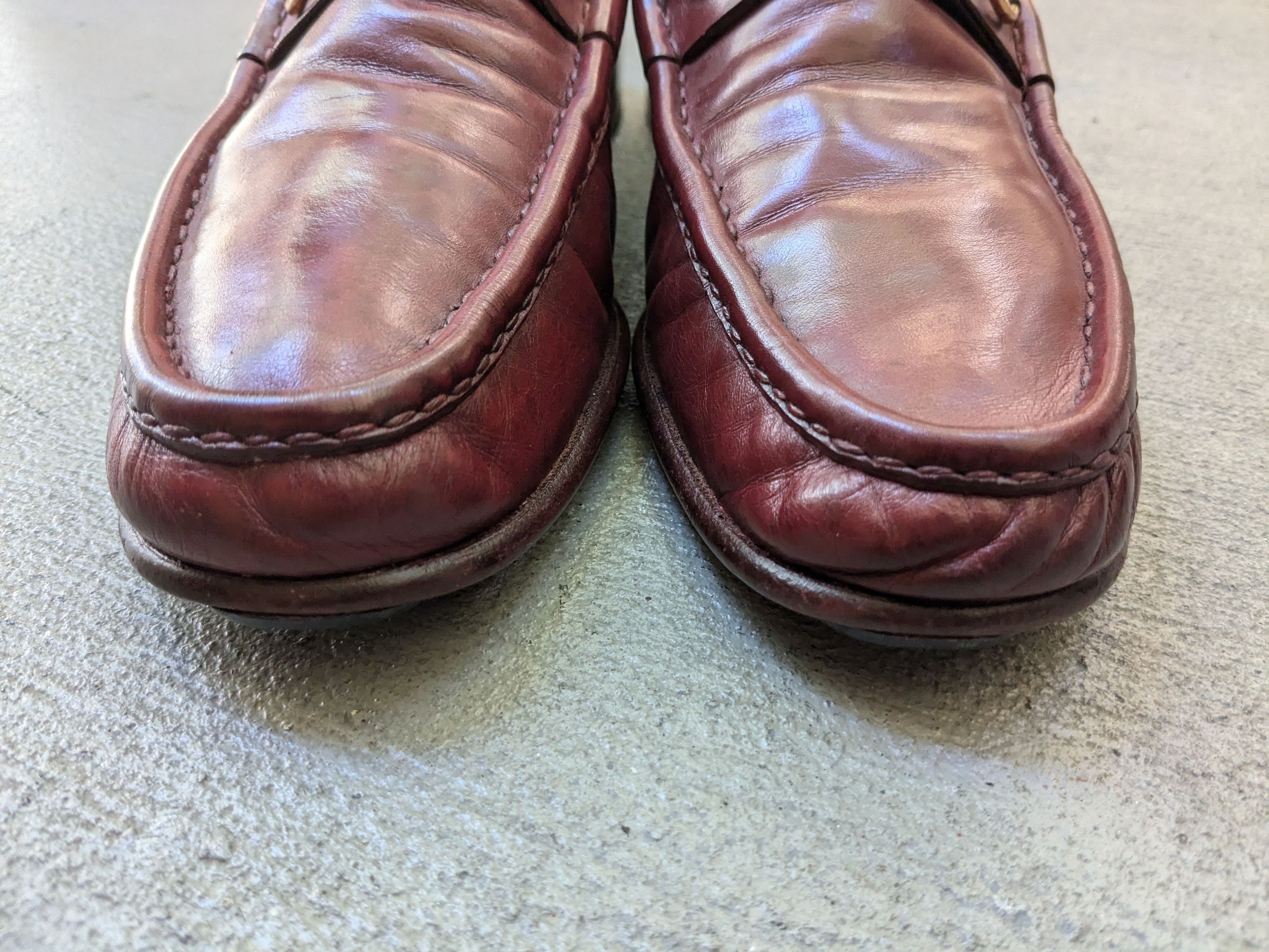 Vintage Gucci Horsebit Loafers Red 9 Red Snaffle Bit Gold