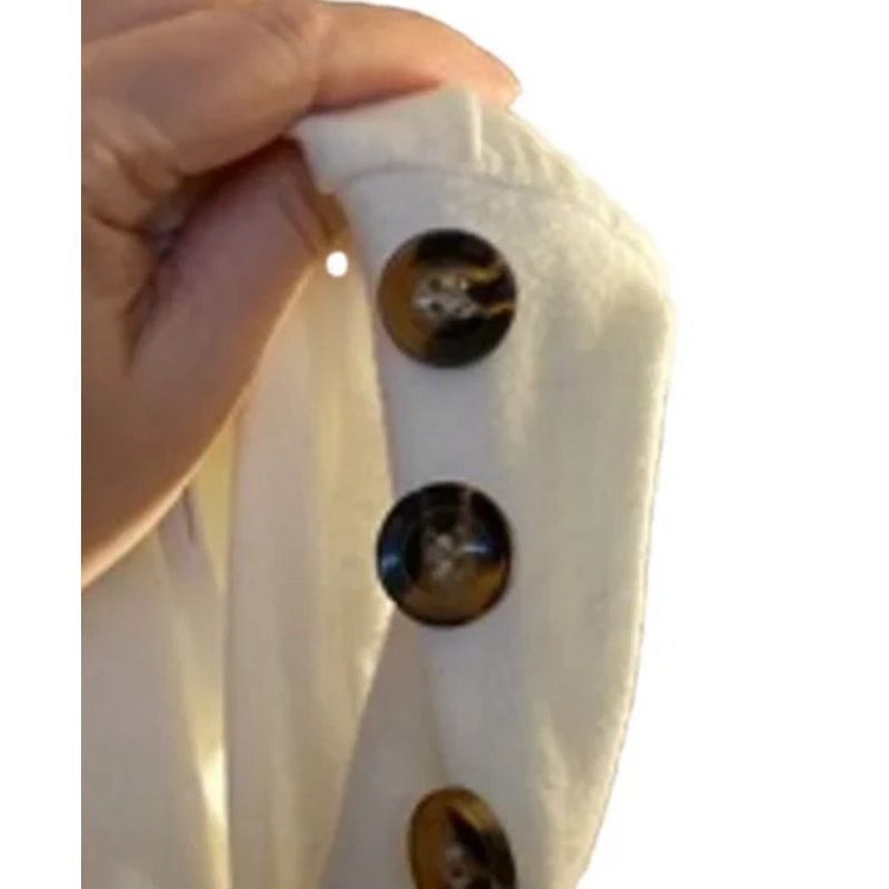 Other Minimalist White Long Sleeve V-Neck Blouse Button Cuffs S Size S / US 4 / IT 40 - 5 Thumbnail
