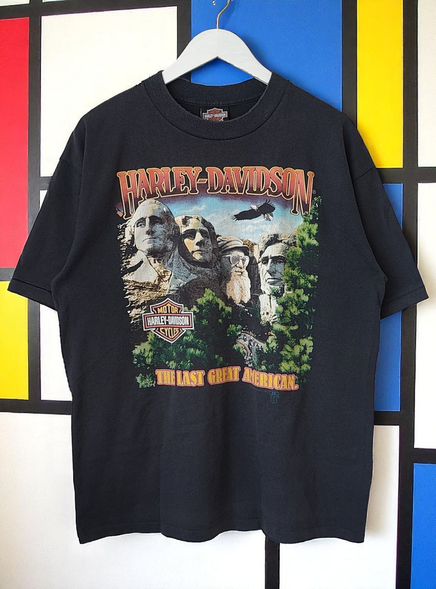 Harley Davidson Harley Davidson VTG 1988 Mount Rushmore USA Vintage tshirt Size US XL / EU 56 / 4 - 1 Thumbnail