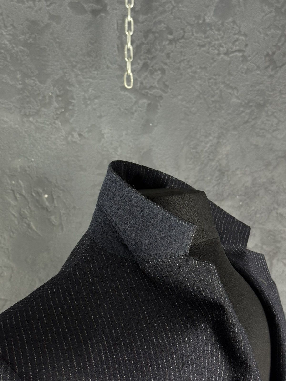 Z Zegna Ermenegildo Z Zegna Navy Striped Wool 2Btn Suit R Drop Deco Size 50R - 12 Thumbnail