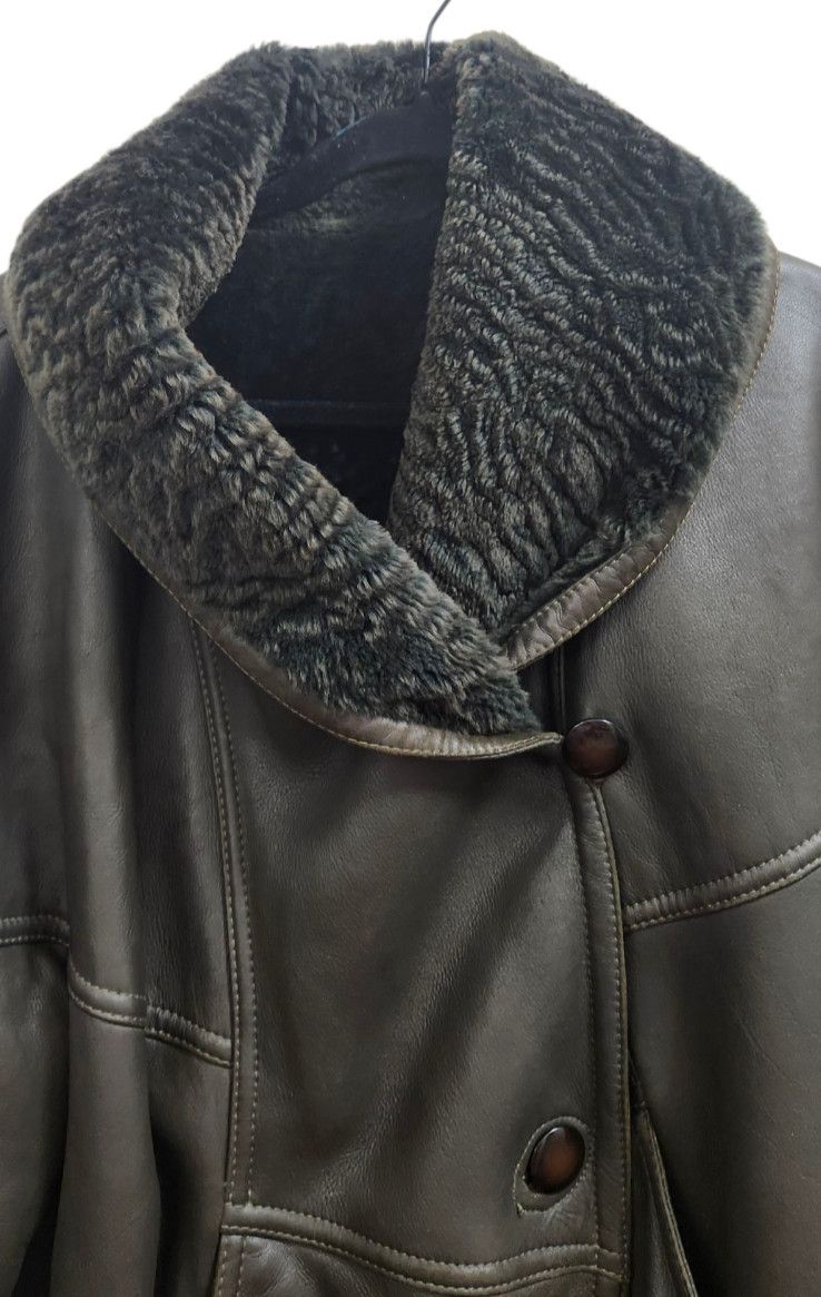 Other Umberto Olivieri Italy Leather Fur Coat Jacket Sparrling Size L / US 10 / IT 46 - 4 Thumbnail