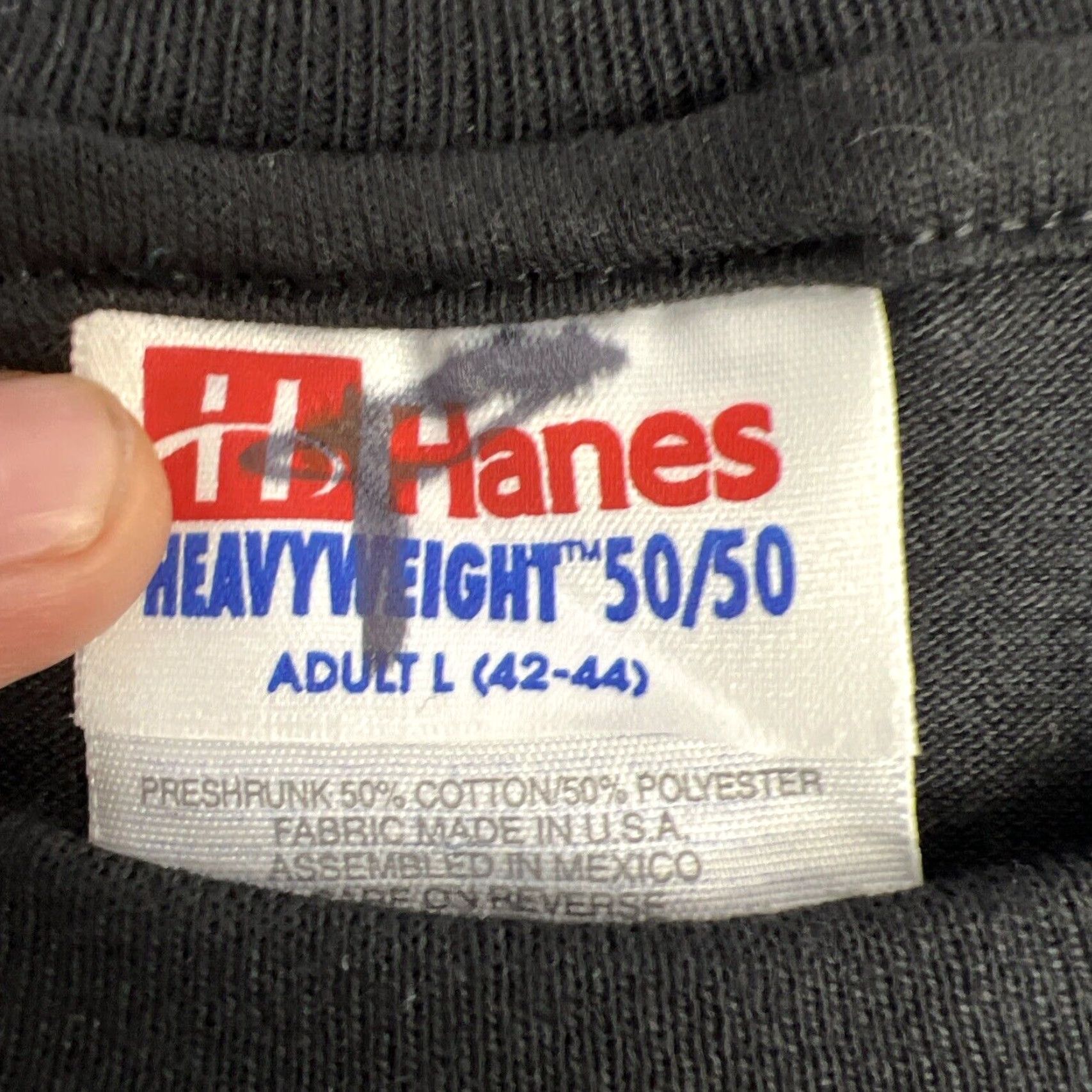 Hanes VINTAGE Hanes Heavy Weight Black T-Shirt Mens L Over The Hill! Size US L / EU 52-54 / 3 - 3 Thumbnail