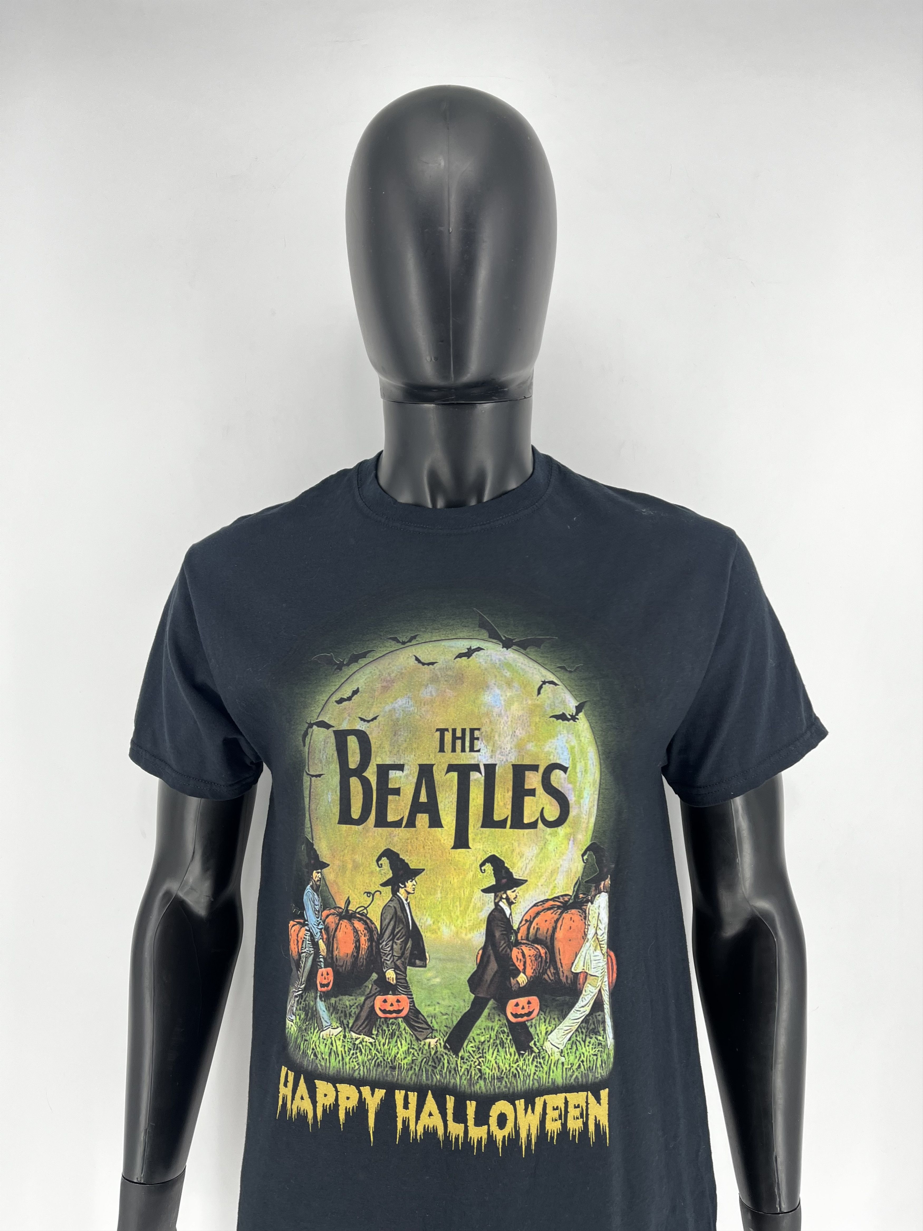 Band Tees × Vintage Vintage The Beatles Happy HalloweenThrashed Rock Streetwear Size US M / EU 48-50 / 2 - 1 Thumbnail
