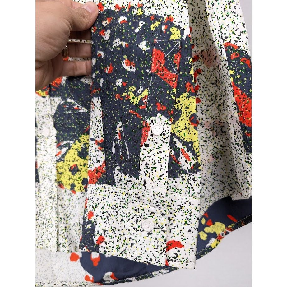 Bottega Veneta o1rshd1 Patchwork Mushrooms Shirt in Navy/Red/Yellow Size US L / EU 52-54 / 3 - 6 Thumbnail