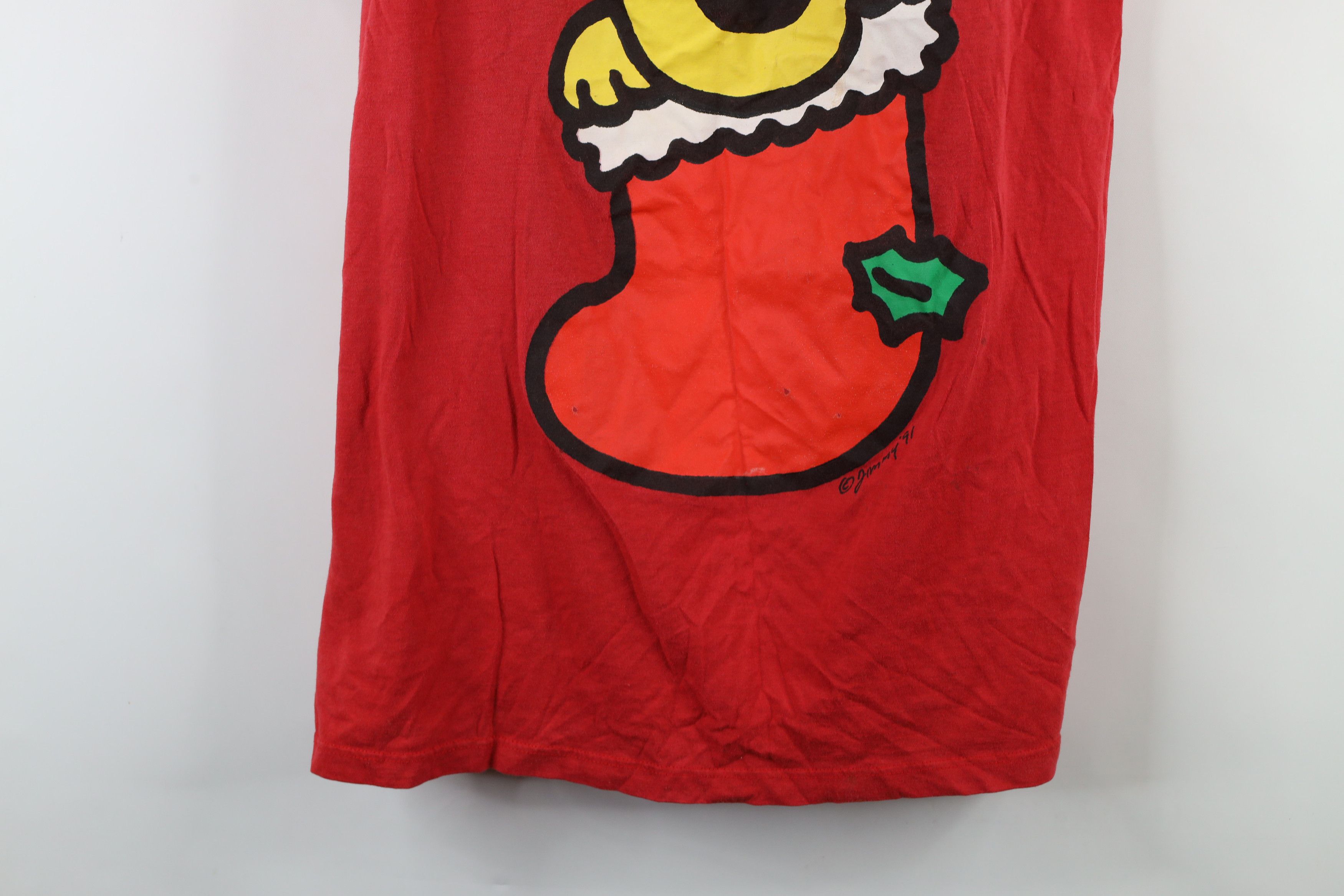 Vintage Vintage 90s Streetwear Dog Stocking Night Sleep T-Shirt USA Size ONE SIZE - 3 Thumbnail