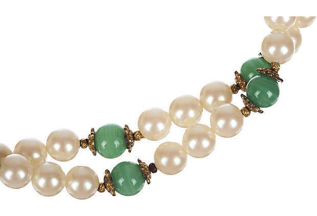Designer Mimi di N Faux-Pearl & Jade Necklace Size ONE SIZE - 3 Thumbnail