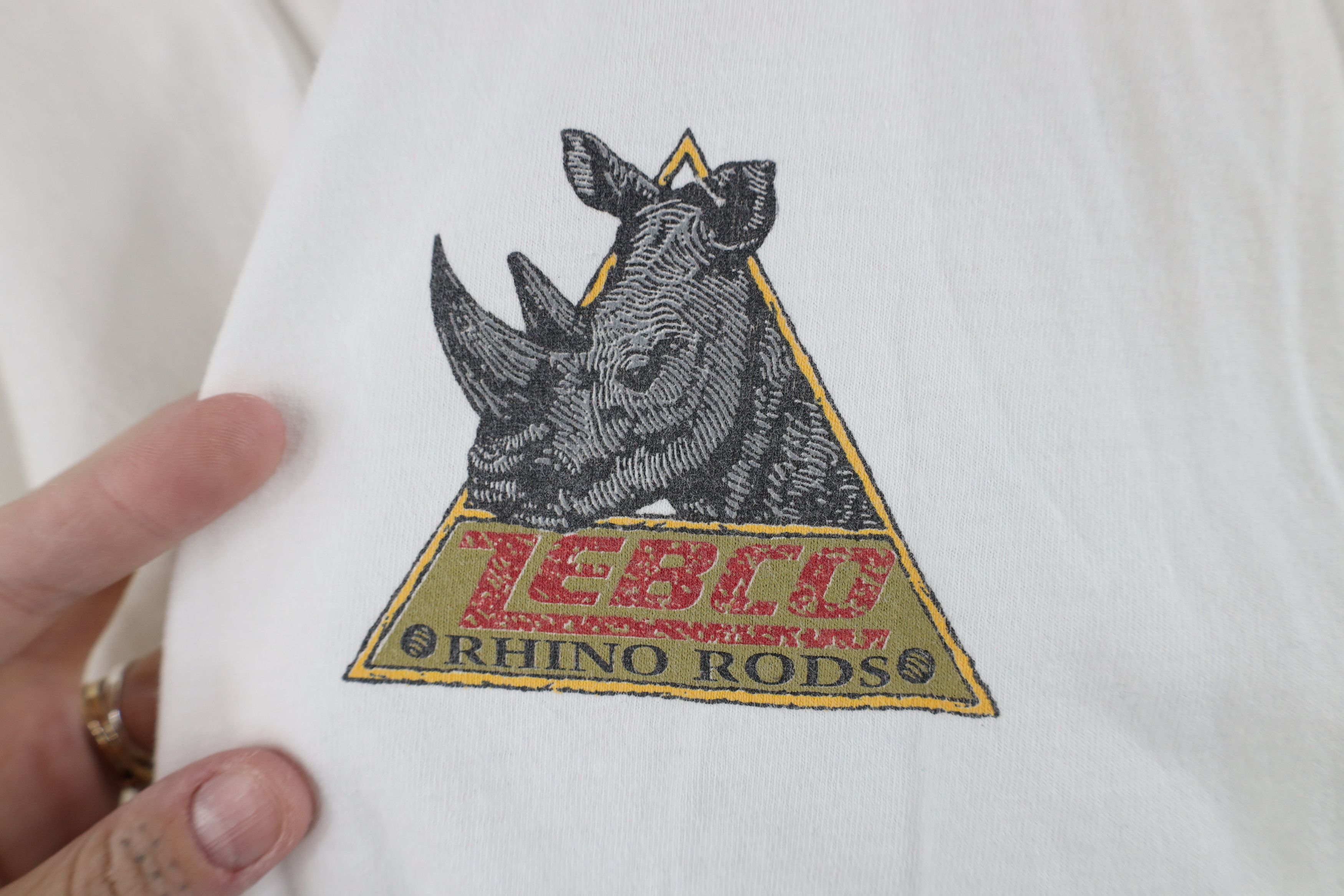 Vintage Vintage 90s Zebco Rhino Rods Fishing Short Sleeve T-Shirt Size US L / EU 52-54 / 3 - 4 Thumbnail