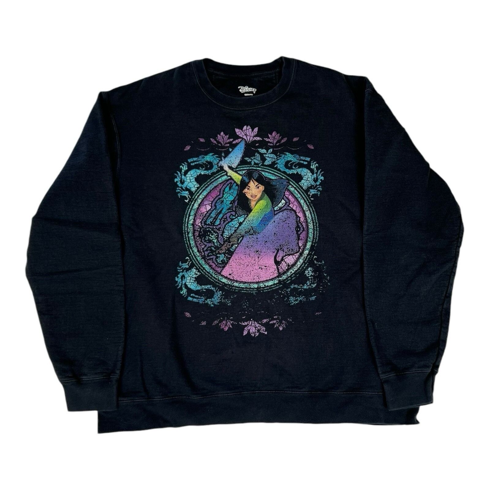 Disney Vintage Disney Mulan Crewneck Sweatshirt Adult Size XL Black Size US XL / EU 56 / 4 - 1 Thumbnail