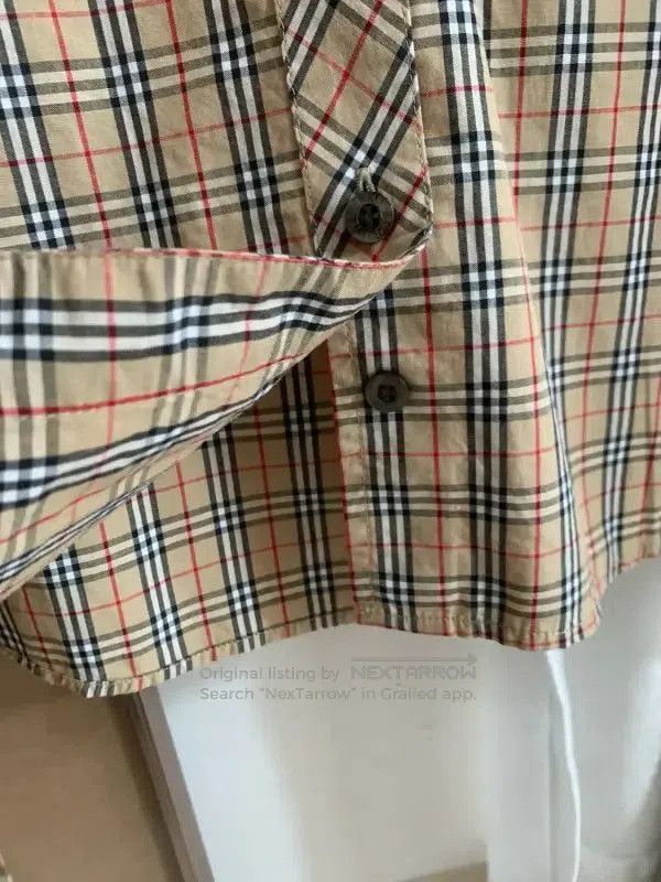 Burberry Burberry Khaki Cotton Check Long Sleeve Shirt. Size L / US 10 / IT 46 - 4 Thumbnail