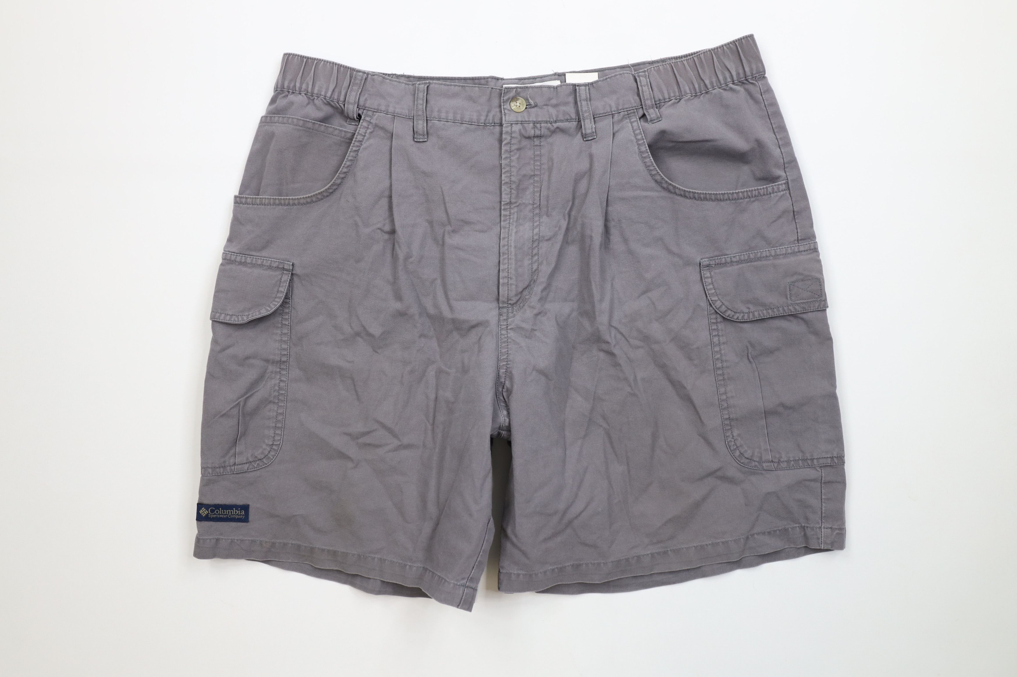 Columbia Vintage 90s Columbia Spell Out Above Knee Cargo Shorts Gray Size US 38 / EU 54 - 1 Thumbnail