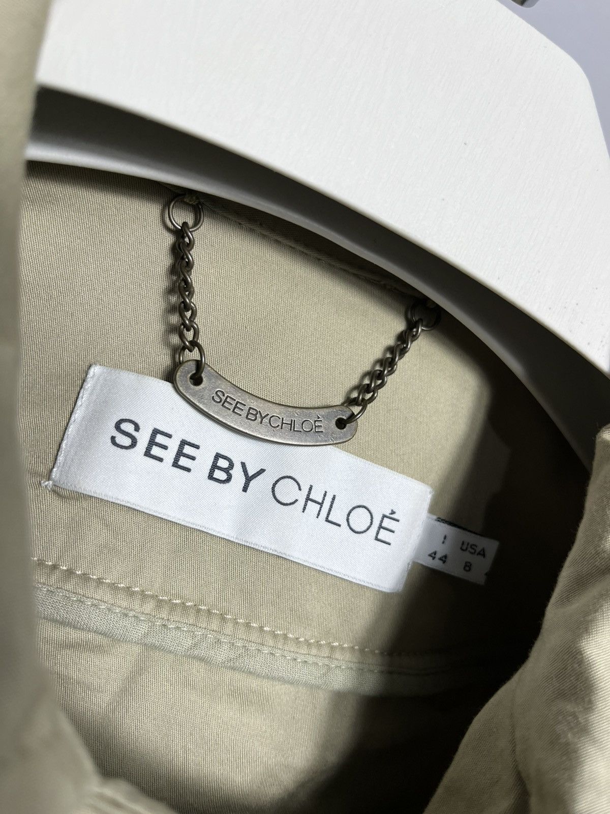 See by Chloe See by Chloe Beige Zip Jacket Womans Cotton Size M / US 6-8 / IT 42-44 - 6 Thumbnail