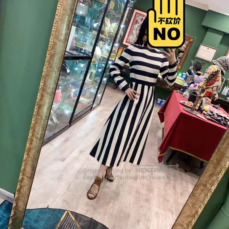 Valentino Valentino Black and white striped dress Size S / US 4 / IT 40 - 9 Thumbnail