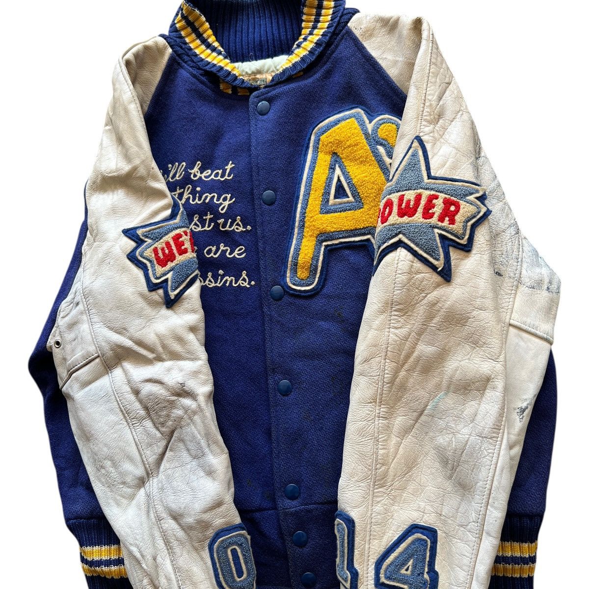 Vintage 🔥 Vintage Tm Athletics Beams Varsity Stadium Jacket Size US M / EU 48-50 / 2 - 15 Thumbnail