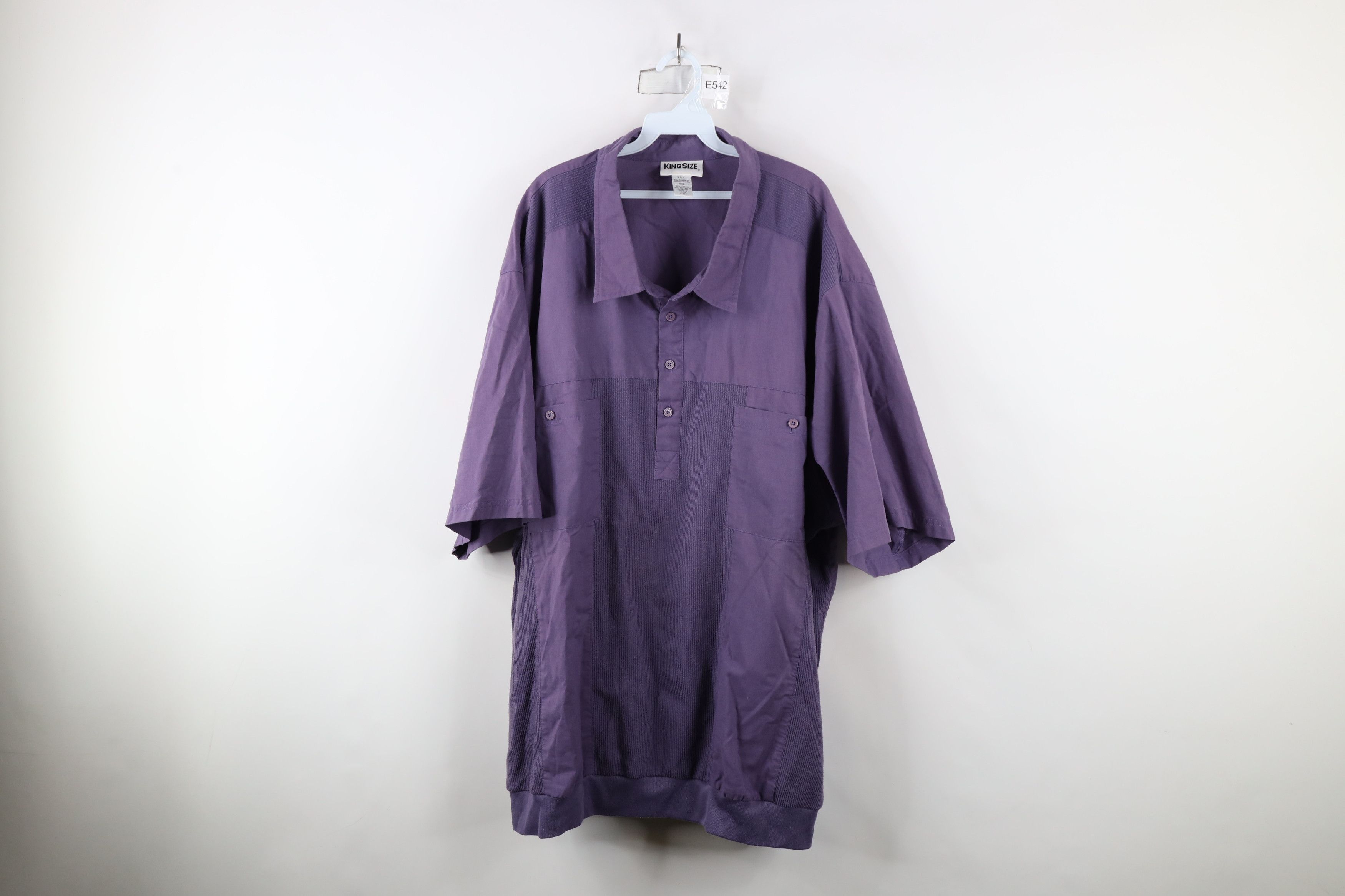 Vintage Vintage 90s Streetwear Ribbed Pullover Polo Shirt Purple Size US XXL / EU 58 / 5 - 1 Thumbnail