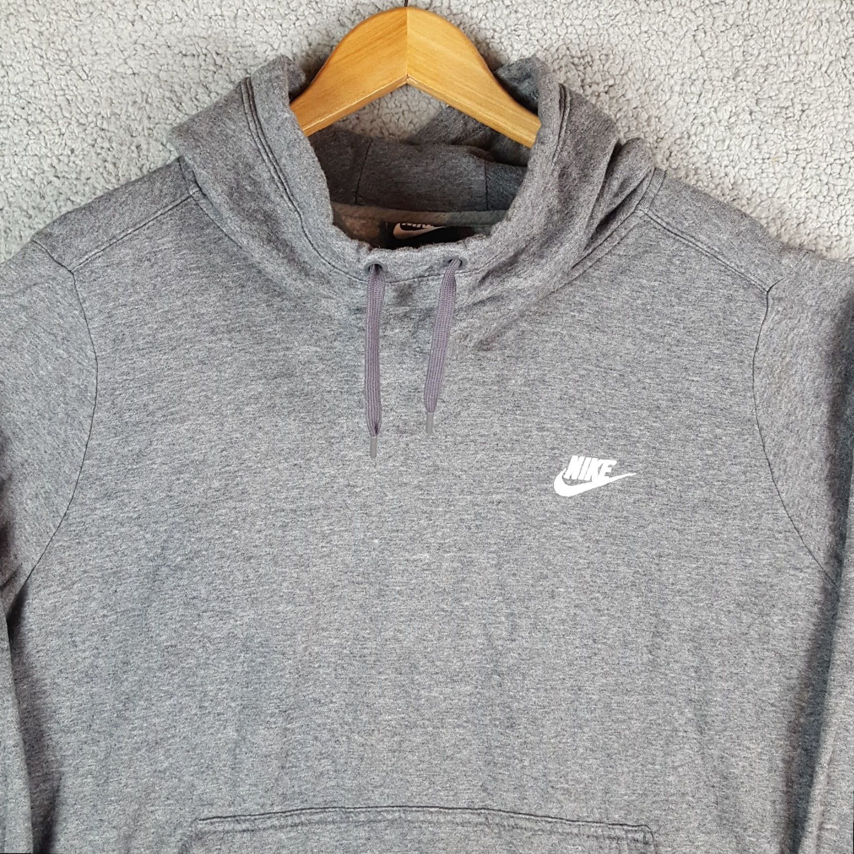 Nike VINTAGE Nike Hoodie Swoosh Pullover Big 2X Gray Crewneck Sweatshirt Men Pullover Hooded 90s Y2K College USA Sportswear Graphic Print Fleece Size US XXL / EU 58 / 5 - 2 Thumbnail