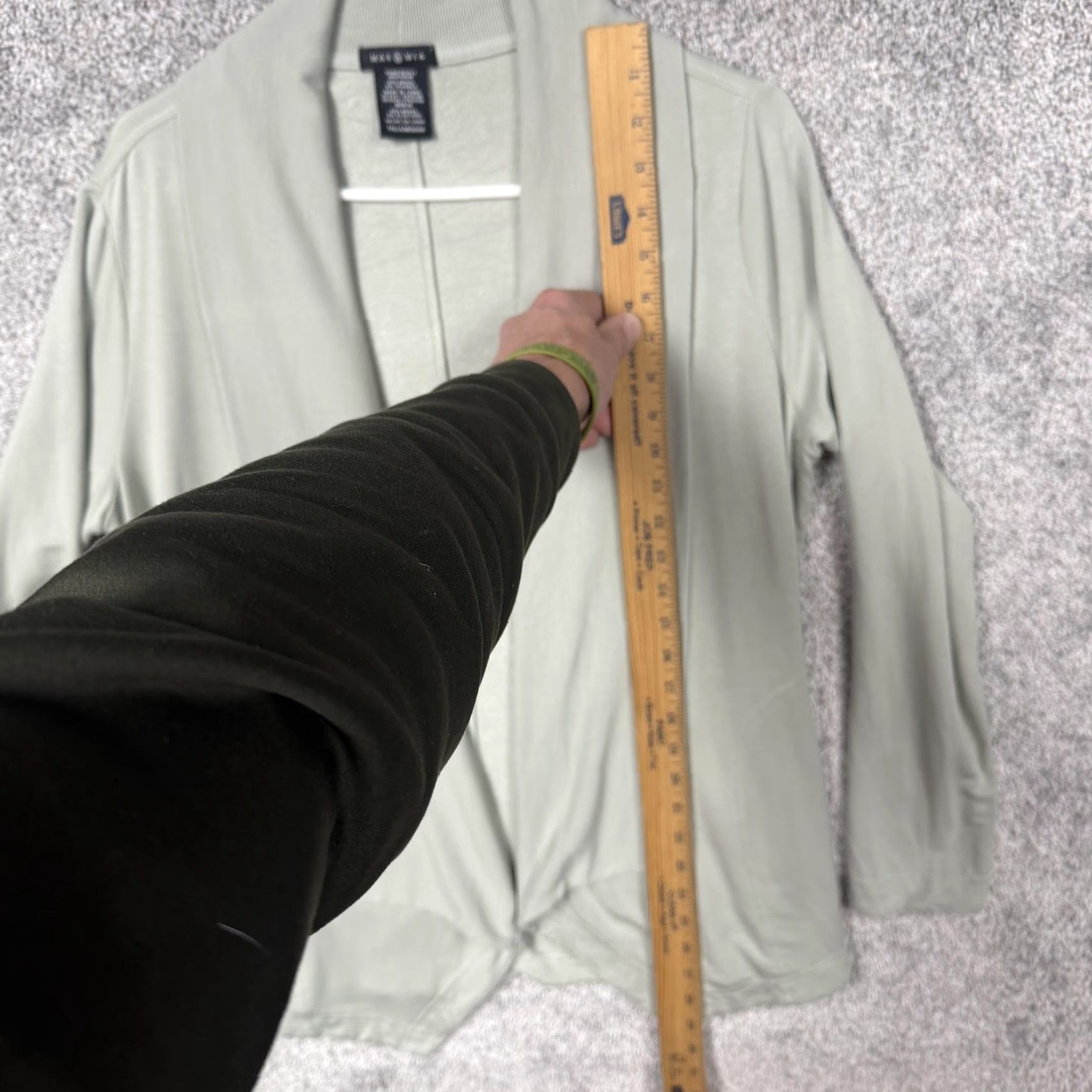 Vintage Max & Mia Cardigan Sweater M Green Women Slim Knit Jersey Open Front Pockets Lightweight All Seasons Fall Spring Winter Size M / US 6-8 / IT 42-44 - 2 Thumbnail