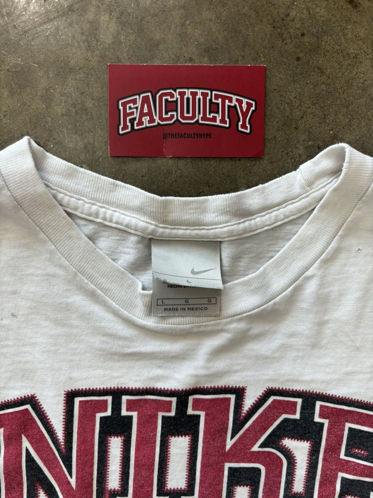 Nike × Vintage Vintage Early 2000s Nike Faux Embroidered Logo Tee Large Size US L / EU 52-54 / 3 - 4 Thumbnail