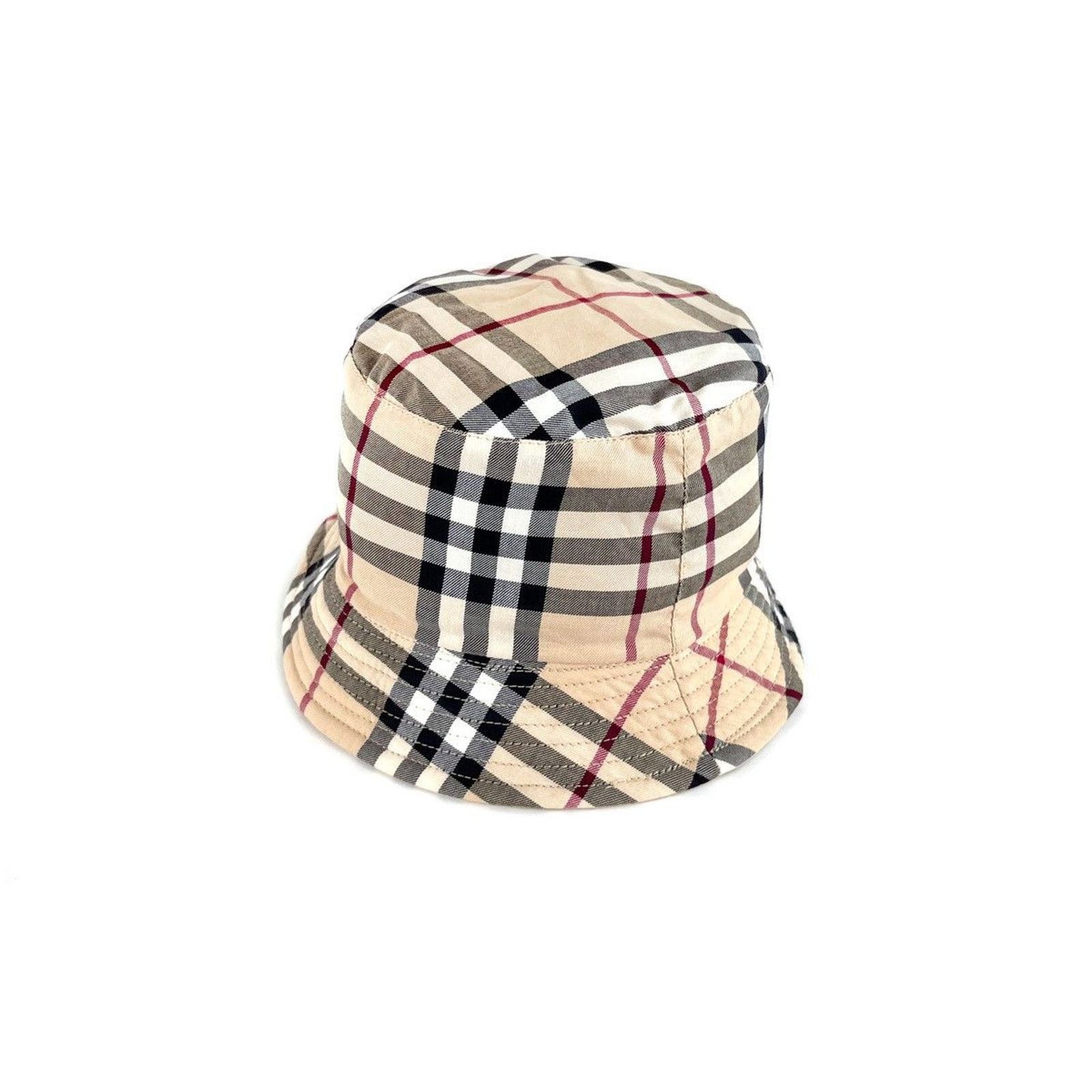 Burberrys Vintage Nova Check Bucket hat size 7 1/8 Burberry Vintage New Era NY Burberry Nova Check Beige Cap 7  main image 3