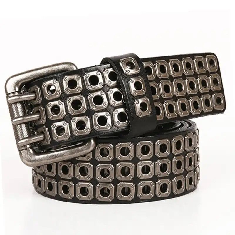 Japanese Brand × Leather Heavy Metal Square Rivet Belt Size ONE SIZE - 2 Thumbnail