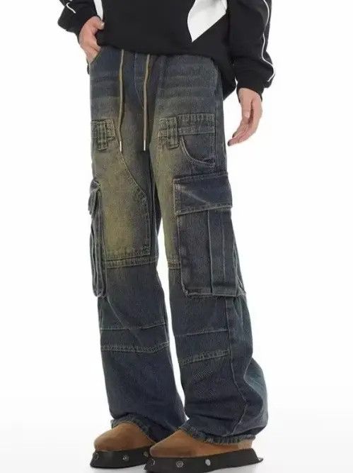 Japanese Brand × Jean Fashion street men's American retro washed cargo jeans Size US 32 / EU 48 - 3 Thumbnail