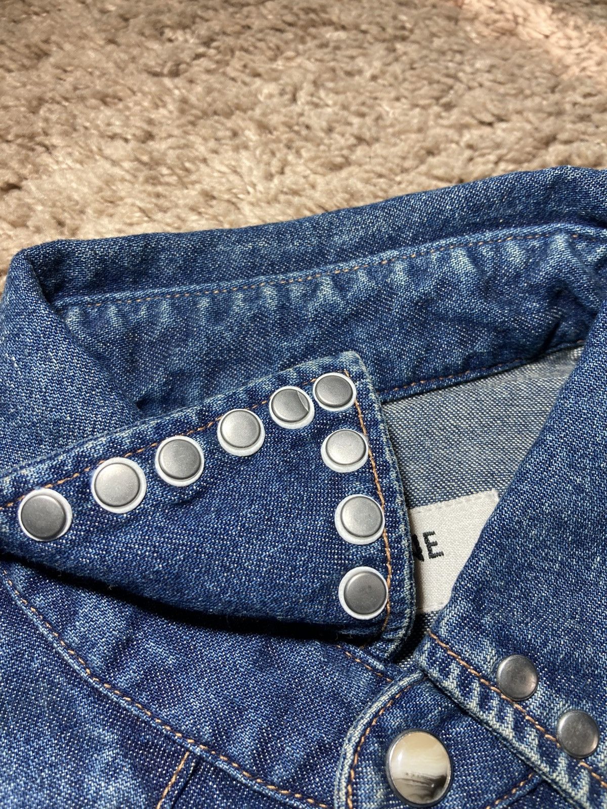 Celine AW20 Celine Studded Denim Western Shirt 2020 Indigo Hedi 70s Size US S / EU 44-46 / 1 - 6 Thumbnail