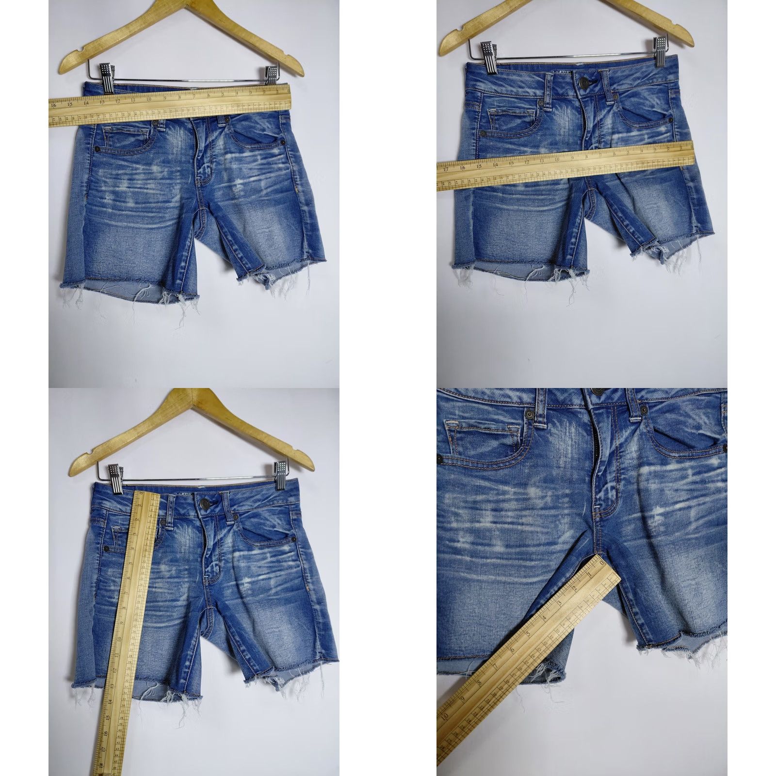 American Eagle Outfitters AMERICAN EAGLE OUTFITTERS Denim Shorts Blue Solid Relaxed Women Size 4 Short Casual 90s? Size 27" / US 4 / IT 40 - 8 Thumbnail