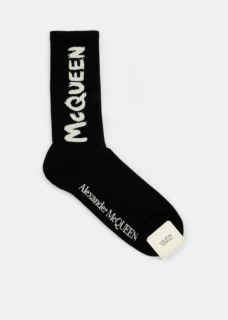 o1w1db10725 Size: Medium/Graffiti Socks in Black