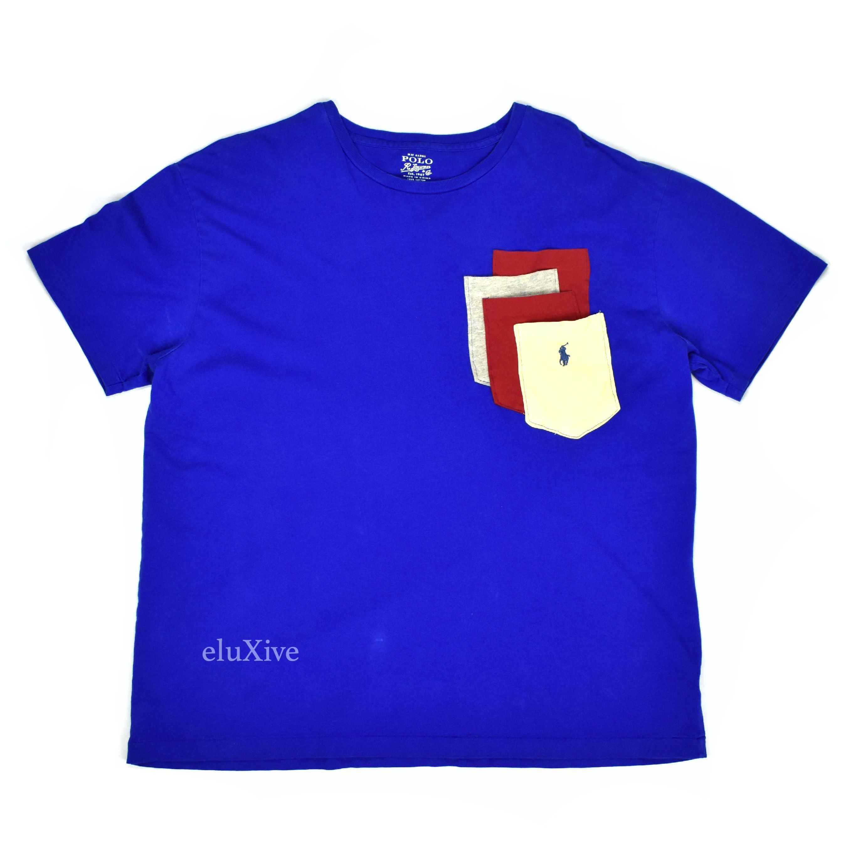 Polo Ralph Lauren × Vintage Upcycled Vintage POLO Multi Pocket Logo T-Shirt Royal Blue Size US L / EU 52-54 / 3 - 1 Preview