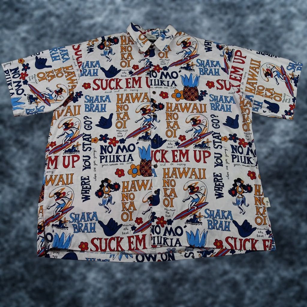 Vintage Kai Aloha Supply Shirt Mens 2XL White Hawaiian Surf Hula Girl Surfer Brah Hawaii Shirt Size US XXL / EU 58 / 5 - 1 Thumbnail