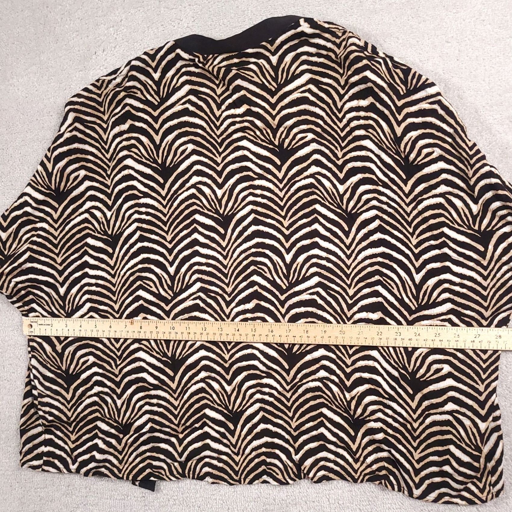 Vintage Jaclyn Smith Cardigan Women's Black Tan Tiger Striped Open Front 3/4 Sleeve Size L / US 10 / IT 46 - 6 Thumbnail