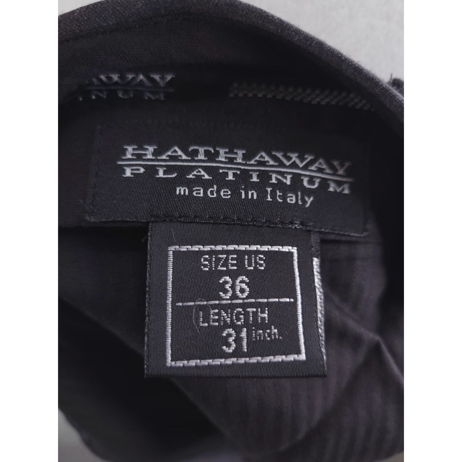 Vintage Hathaway Platinum Pants Mens 36 Gray 100% Wool Pleated Dress Pants Regular Inseam 27" Italy Size US 36 / EU 52 - 5 Thumbnail